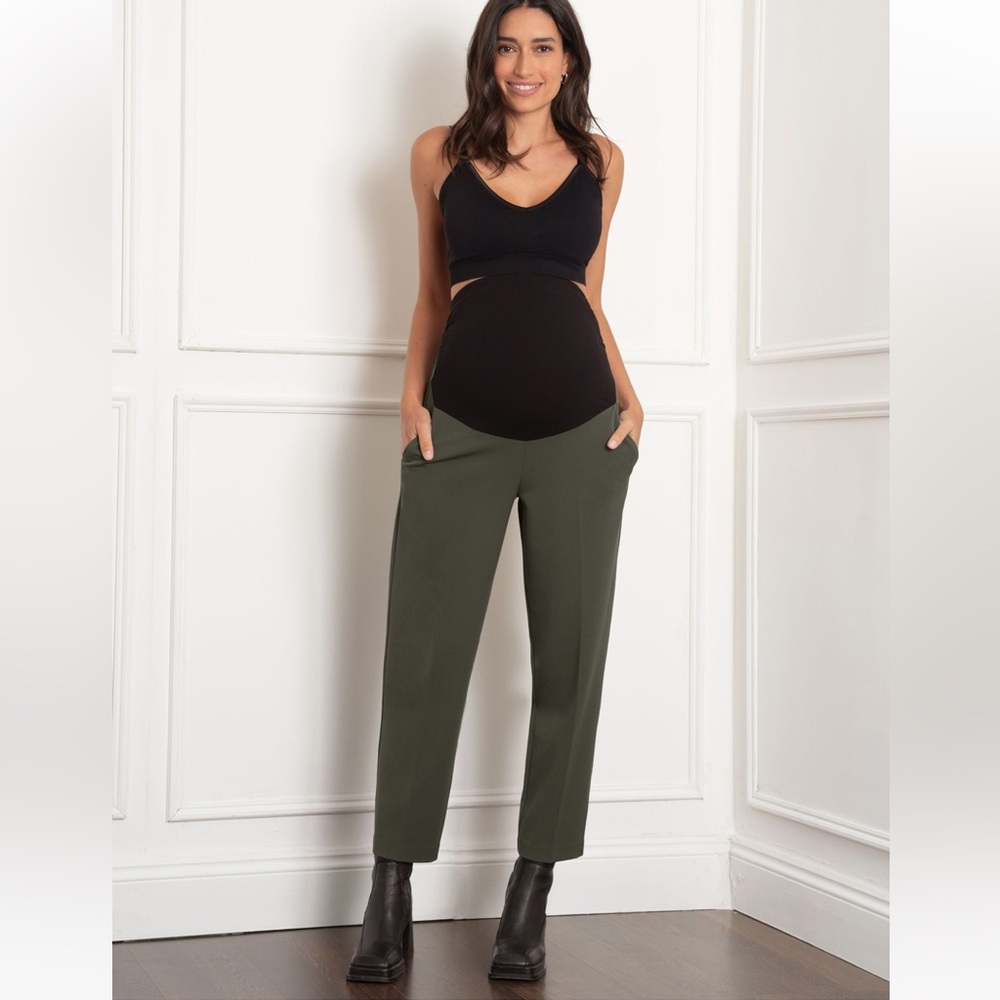 Seraphine Maternity Tapered Green Trousers Size 8
